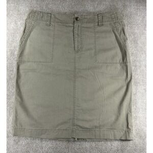 Lauren Ralph Lauren Olive Green Cotton Utility Skirt Women Size 16 Casual